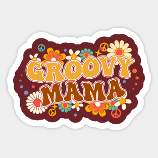 Groovy Mama Floral Design Sticker